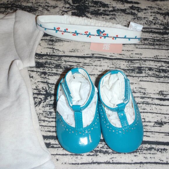 Gymboree Forest Friends 12-18 Month Dress Diaper Cover Headband NWT Outfit - Picture 3 of 4